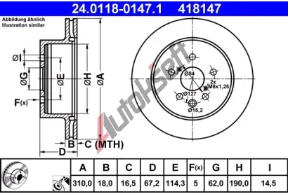 ATE Brzdov kotou - 310 mm AT 418147, 24.0118-0147.1