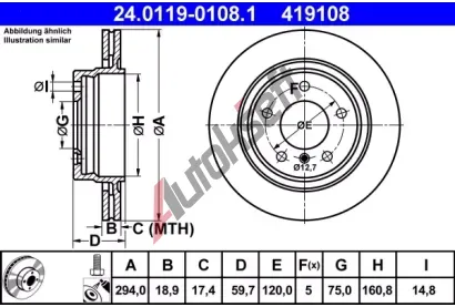 ATE Brzdov kotou - 294 mm AT 419108, 24.0119-0108.1