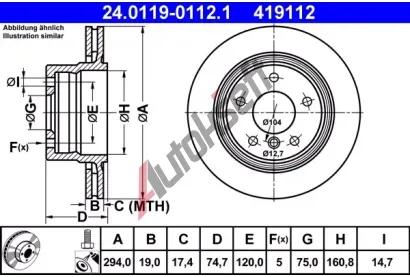 ATE Brzdov kotou - 294 mm AT 419112, 24.0119-0112.1