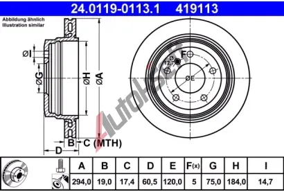 ATE Brzdov kotou - 294 mm AT 419113, 24.0119-0113.1
