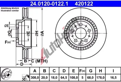 ATE Brzdov kotou - 308 mm AT 420122, 24.0120-0122.1