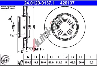 ATE Brzdov kotou - 269 mm AT 420137, 24.0120-0137.1