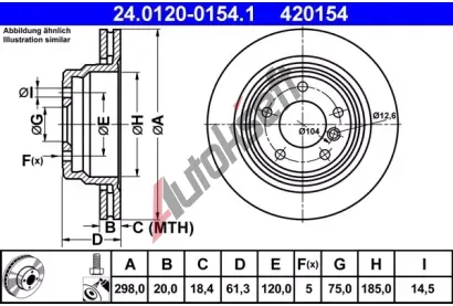 ATE Brzdov kotou - 298 mm AT 420154, 24.0120-0154.1