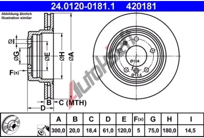 ATE Brzdov kotou - 300 mm AT 420181, 24.0120-0181.1