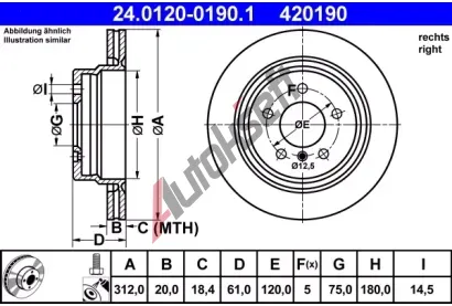 ATE Brzdov kotou - 312 mm AT 420190, 24.0120-0190.1
