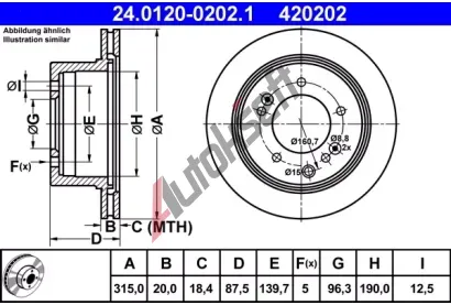 ATE Brzdov kotou - 315 mm AT 420202, 24.0120-0202.1