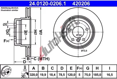 ATE Brzdov kotou - 320 mm AT 420206, 24.0120-0206.1