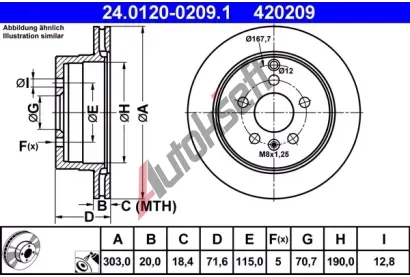 ATE Brzdov kotou - 303 mm AT 420209, 24.0120-0209.1