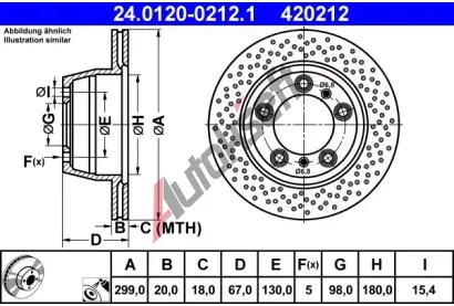 ATE Brzdový kotouč - 299 mm AT 420212, 24.0120-0212.1  ATE Brzdový kotouč - 299 mm AT 420212, 24.0120-0212.1