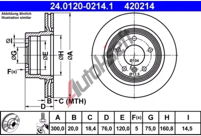 ATE Brzdov kotou - 300 mm AT 420214, 24.0120-0214.1