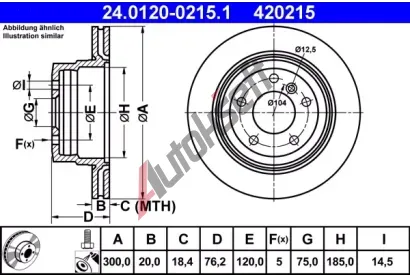 ATE Brzdový kotouč - 300 mm AT 420215, 24.0120-0215.1 ATE Brzdový kotouč - 300 mm AT 420215, 24.0120-0215.1