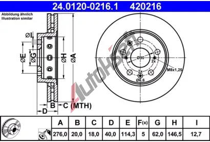 ATE Brzdov kotou - 276 mm AT 420216, 24.0120-0216.1