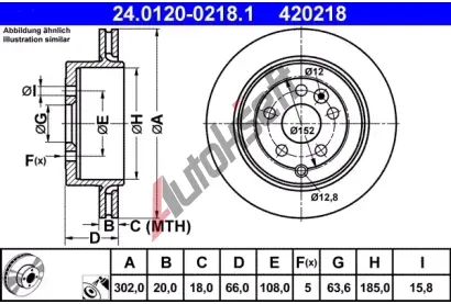 ATE Brzdov kotou - 302 mm AT 420218, 24.0120-0218.1