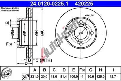 ATE Brzdov kotou - 231 mm AT 420225, 24.0120-0225.1