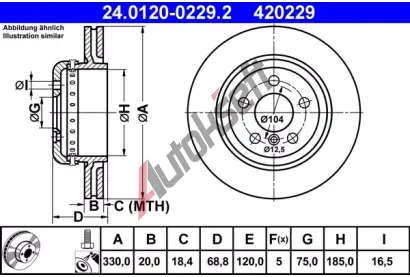 ATE Brzdov kotou - 330 mm AT 420229, 24.0120-0229.2