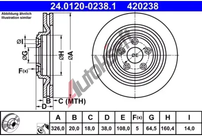 ATE Brzdov kotou - 326 mm AT 420238, 24.0120-0238.1