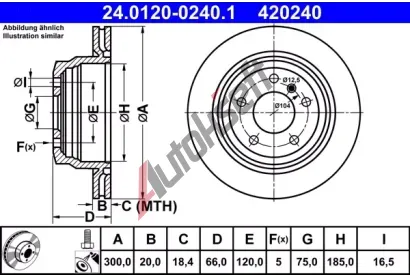 ATE Brzdov kotou - 300 mm AT 420240, 24.0120-0240.1