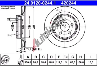 ATE Brzdov kotou - 300 mm AT 420244, 24.0120-0244.1