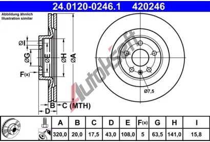 ATE Brzdov kotou - 320 mm AT 420246, 24.0120-0246.1