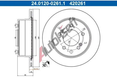 ATE Brzdov kotou - 307 mm AT 420261, 24.0120-0261.1