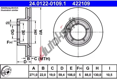 ATE Brzdov kotou - 271 mm AT 422109, 24.0122-0109.1