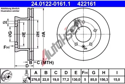 ATE Brzdov kotou - 276 mm AT 422161, 24.0122-0161.1