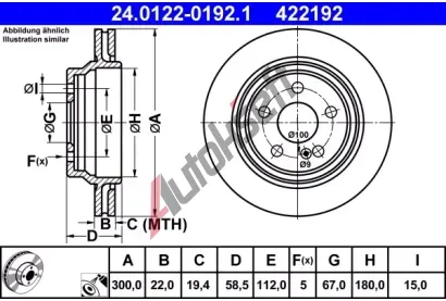 ATE Brzdov kotou - 300 mm AT 422192, 24.0122-0192.1