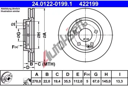 ATE Brzdov kotou - 270 mm AT 422199, 24.0122-0199.1