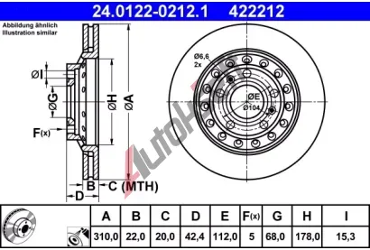 ATE Brzdov kotou - 310 mm AT 422212, 24.0122-0212.1