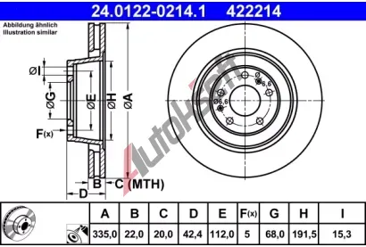 ATE Brzdov kotou - 335 mm AT 422214, 24.0122-0214.1