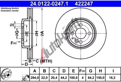 ATE Brzdov kotou - 294 mm AT 422247, 24.0122-0247.1