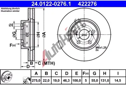 ATE Brzdov kotou - 275 mm AT 422276, 24.0122-0276.1