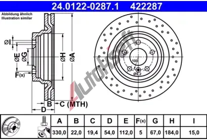 ATE Brzdov kotou - 330 mm AT 422287, 24.0122-0287.1