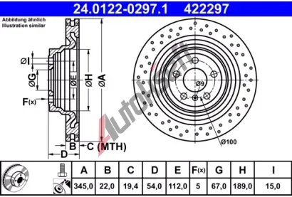 ATE Brzdov kotou - 345 mm AT 422297, 24.0122-0297.1