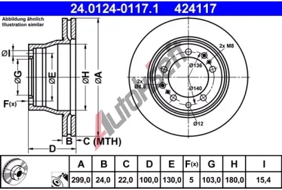 ATE Brzdov kotou - 299 mm AT 424117, 24.0124-0117.1