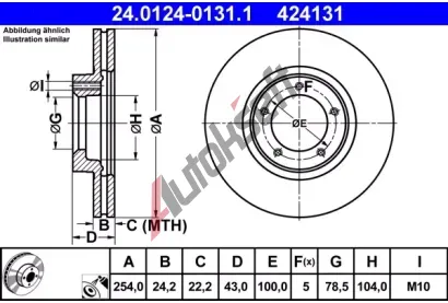 ATE Brzdov kotou - 254 mm AT 424131, 24.0124-0131.1