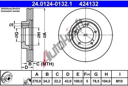 ATE Brzdov kotou - 270 mm AT 424132, 24.0124-0132.1