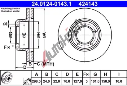ATE Brzdov kotou - 299 mm AT 424143, 24.0124-0143.1