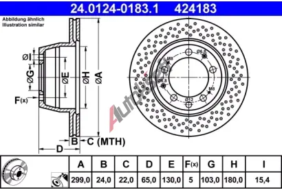 ATE Brzdový kotouč - 299 mm AT 424183, 24.0124-0183.1 ATE Brzdový kotouč - 299 mm AT 424183, 24.0124-0183.1