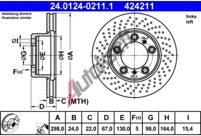 ATE L brzdov kotou - 298 mm AT 424211, 24.0124-0211.1