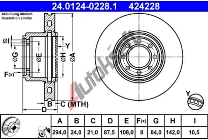 ATE Brzdov kotou - 294 mm AT 424228, 24.0124-0228.1