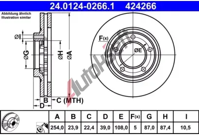 ATE Brzdov� kotou� - 254 mm AT 424266, 24.0124-0266.1