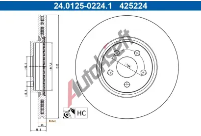 ATE Brzdov kotou - 320 mm AT 425224, 24.0125-0224.1