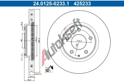 ATE Brzdov kotou - 295 mm AT 425233, 24.0125-0233.1