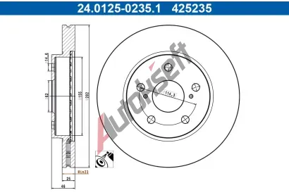 ATE Brzdov� kotou� AT 425235, 24.0125-0235.1