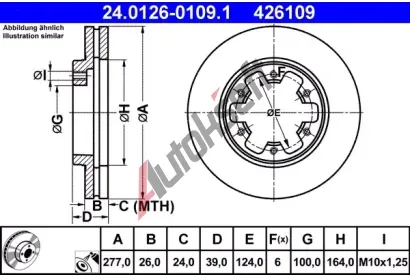 ATE Brzdov kotou - 277 mm AT 426109, 24.0126-0109.1