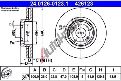 ATE Brzdov kotou - 300 mm AT 426123, 24.0126-0123.1