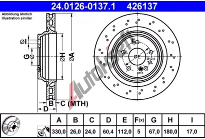 ATE Brzdov kotou - 330 mm AT 426137, 24.0126-0137.1