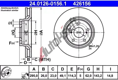 ATE Brzdov kotou - 295 mm AT 426156, 24.0126-0156.1