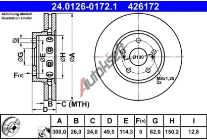 ATE Brzdov� kotou� - 300 mm AT 426172, 24.0126-0172.1